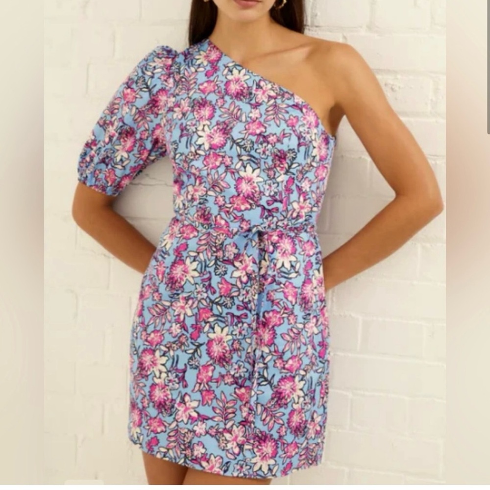 French Connection Fontini One Shoulder Puff Sleeve Mini Dress